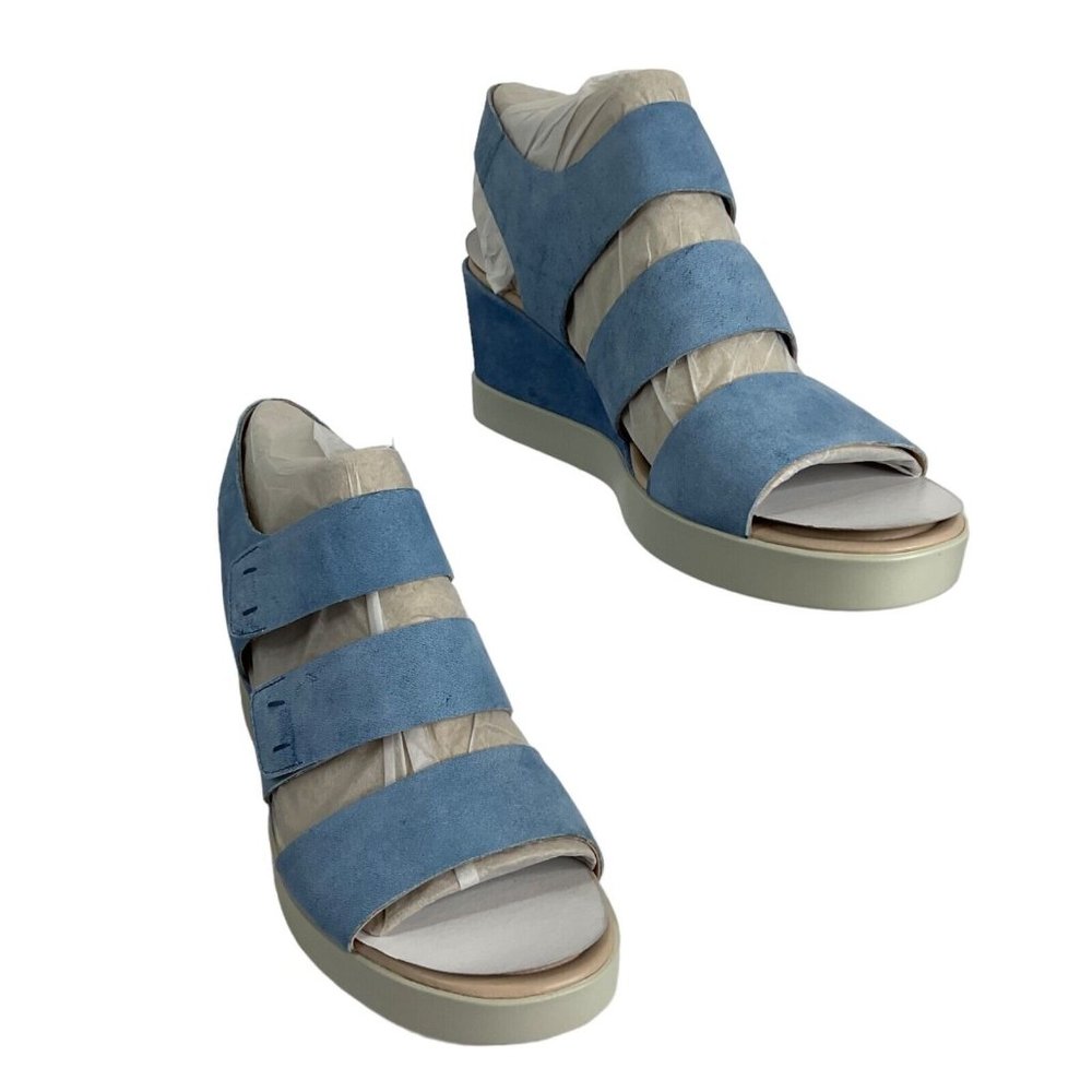 Ecco Shoes Women Sandals Sz 9-9.5 EU 40 Shape Wedge Plateau Leather $180 Nib - Picture 2 of 12